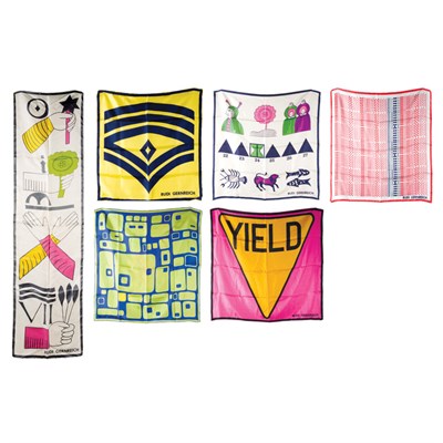 Lot 391 - Group of Six Rudi Gernreich Silk Twill Scarves...