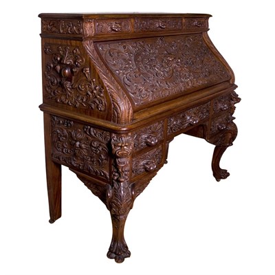 Lot 145 - Renaissance Revival Carved Mahogany Desk...