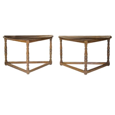 Lot 270 - Pair of Italian Baroque Walnut Consoles...