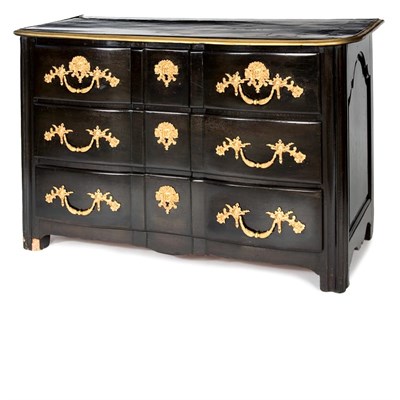 Lot 327 - Regence Gilt-Bronze Mounted Ebonized Commode...