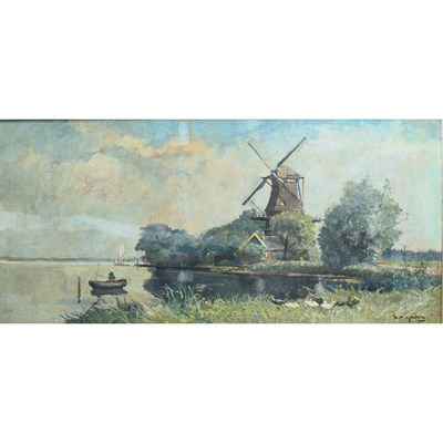 Lot 44 - Hendrik Pieter Groen Dutch, 1886-1964 River...