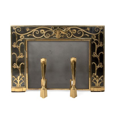 Lot 203 - Fireplace Surround, Screen and Andirons Vienna,...