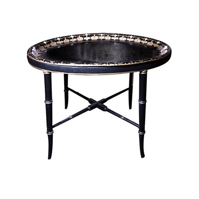 Lot 429 - Victorian Papier Mache Tray on Stand Height 19...