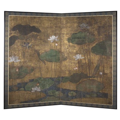 Lot 33 - Japanese Two-Panel Screen 18th Century...