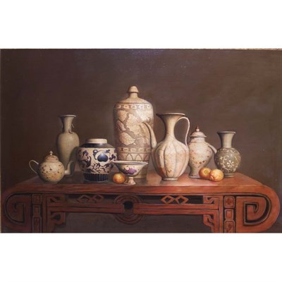 Lot 64 - 20th Century School Still Life with Pottery...