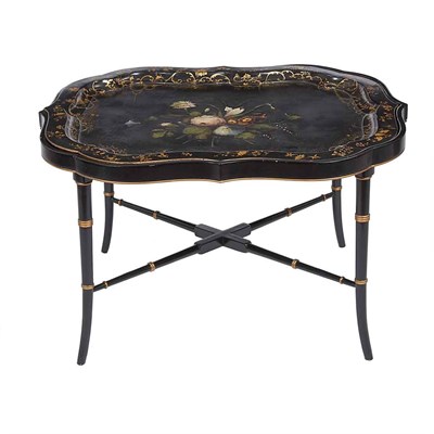 Lot 378 - Victorian Papier Mache Tray On a later stand....