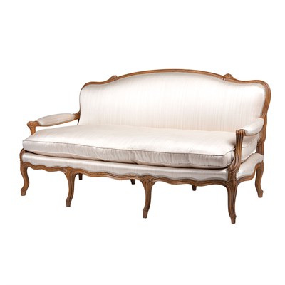 Lot 478 - Provincial Louis XV Beechwood Canape Louis...