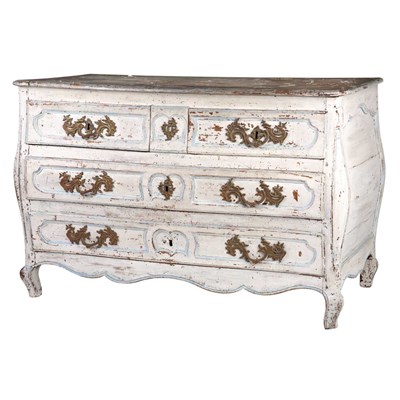 Lot 388 - Provincial Louis XV Painted Commode Mid 18th...