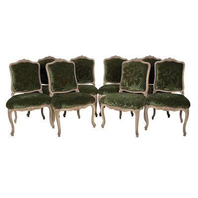 Lot 441 - Set of Eight Louis XVI Style Gray Painted...