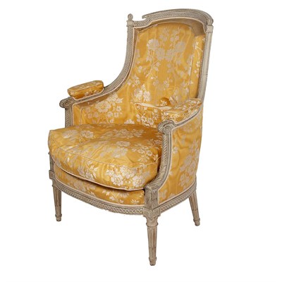 Lot 487 - Louis XVI Style Painted Bergere en Cabriolet...
