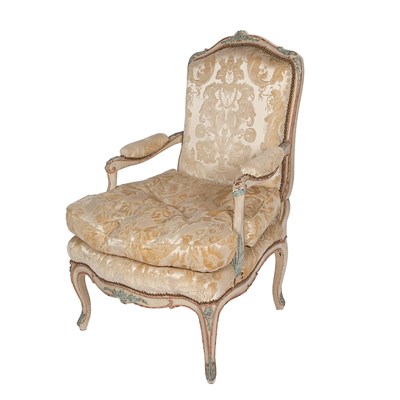 Lot 384 - Louis XV Style Painted Fauteuil a la Reine The...