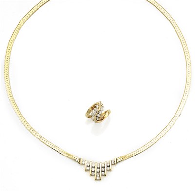 Lot 140 - Gold and Diamond Necklace and Ring
