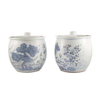 Lot 433 - Two Similar Chinese Blue and White Porcelain...