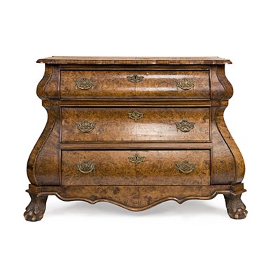 Lot 417 - Dutch Rococo Style Walnut Chest of Drawers The...