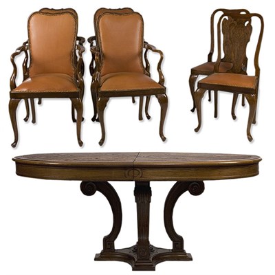 Lot 433 - French Carved Oak Dining Table The circular...