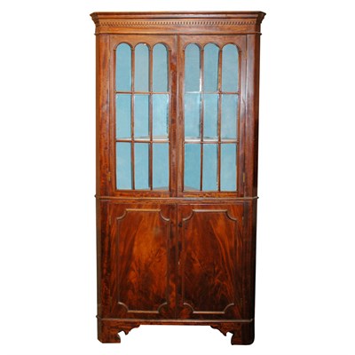 Lot 295 - George III Style Mahogany Corner Cabinet...