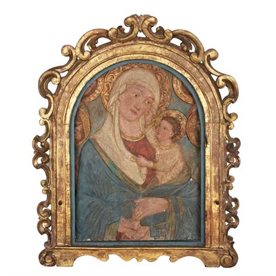 Lot 113 - Continental Polychrome Panel 17th/18th Century...