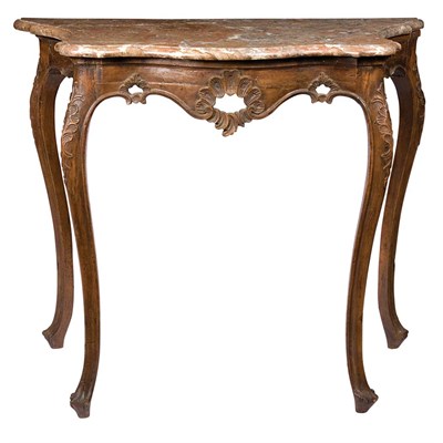 Lot 194 - Italian Rococo Walnut Console Height 30 3/4...