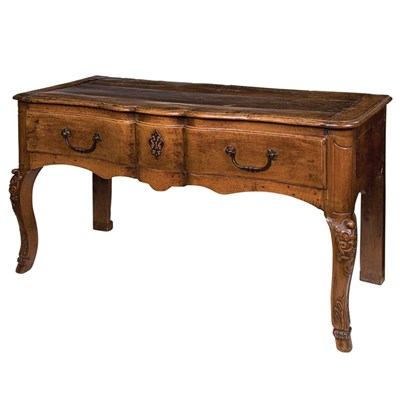 Lot 198 - Continental Rococo Walnut Serving Table Second...