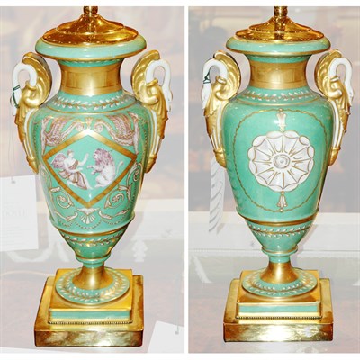 Lot 480A - Pair of Paris Painted and Gilt Decorated...