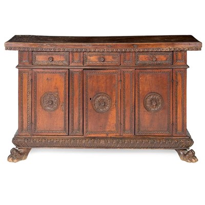 Lot 261 - Italian Baroque Style Walnut Side Cabinet The...