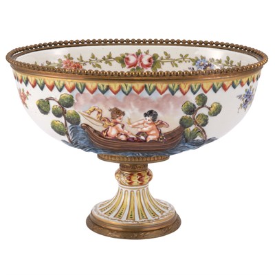 Lot 694 - Capodimonte Gilt-Metal Mounted Porcelain...