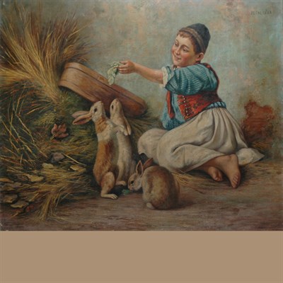 Lot 59 - Geza Peske Hungarian, 1859-1934 Feeding...