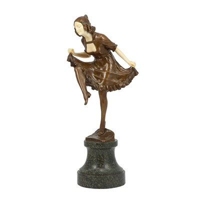 Lot 477 - Austrian Bronze and Ivory Figure of a Dancer...