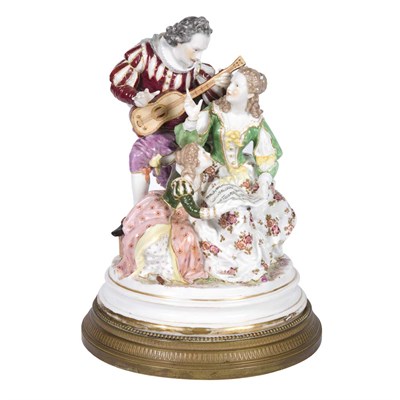 Lot 441 - German Porcelain Figural Group of Musicians...
