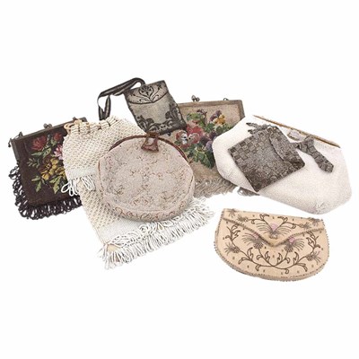 Lot 606 - Group of Ten Beaded Evening Bags and Coin...