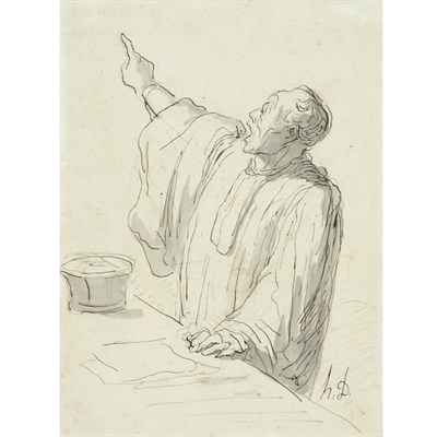 Lot 16 - Honore Daumier French 1808-1879 Un Avocat...