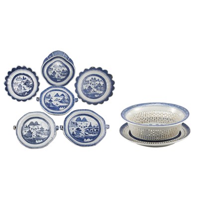 Lot 283 - Group of Canton Blue and White Porcelain...