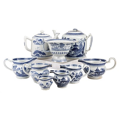 Lot 154 - Group of Canton Blue and White Porcelain Tea...