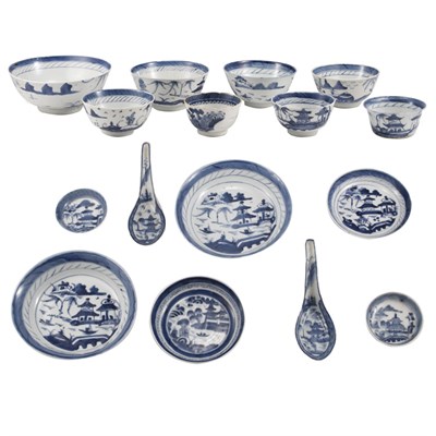 Lot 151 - Group of Canton Blue and White Porcelain...