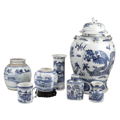 Lot 272 - Group of Chinese Export Blue and White...