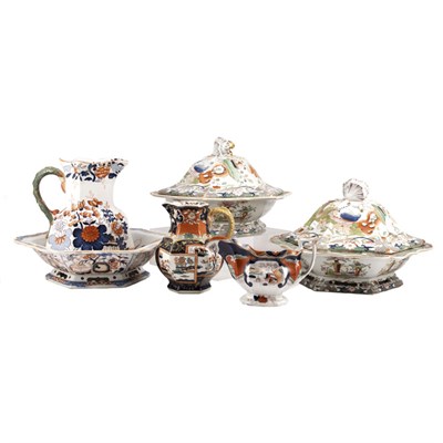 Lot 134 - Pair of Mason's Transfer Decorated Ironstone...