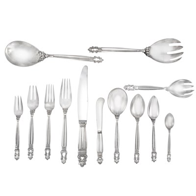 Lot 231 - Georg Jensen Sterling Silver Flatware Service...