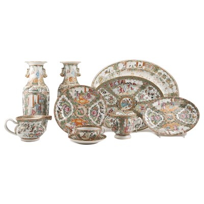 Lot 137 - Group of Canton Rose Medallion Porcelain...