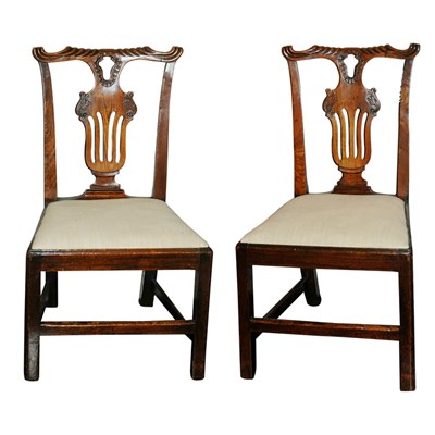 Lot 162 - Pair of George III Elm Side Chairs Circa 1770...