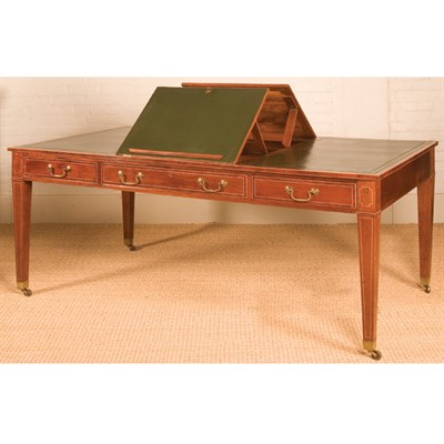 Lot 224 - Edwardian Mahogany Partner's Desk The...