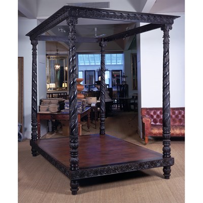 Lot 243 - Anglo-Indian Ebonized Mahogany and Hardwood...