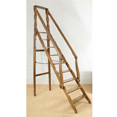 Lot 107 - French Oak Library Steps 18th Century Height 8...