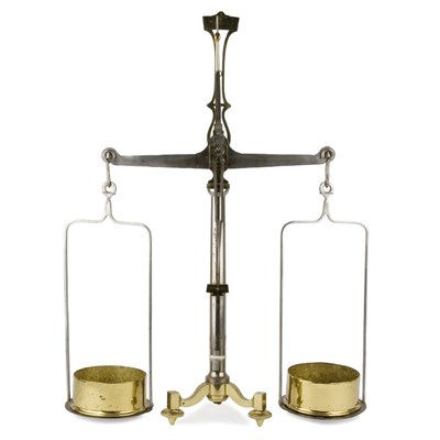 Lot 120 - French Brass and Metal Scale Height 38 inches,...