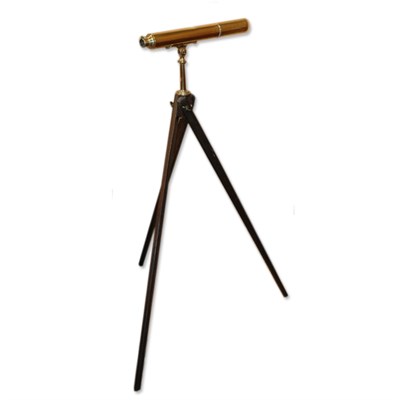 Lot 225 - Brass Telescope on Wood Tripod Height...