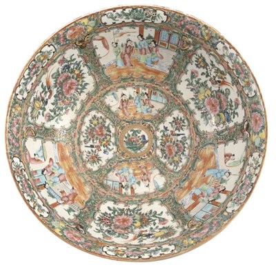 Lot 163 - Canton Rose Medallion Porcelain Punch Bowl...
