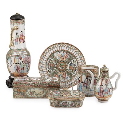 Lot 167 - Group of Canton Rose Medallion Porcelain...