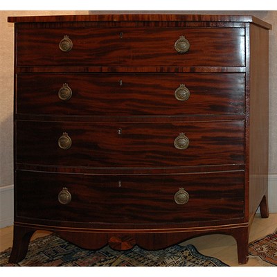 Lot 123 - George III Mahogany Bow Front Chest of Drawers...