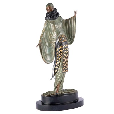 Lot 283 - Art Deco Style Cold Painted Figure of a Woman...