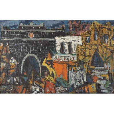 Lot 49 - Attributed to Marcel Janco Woman Approaching a...