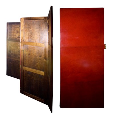 Lot 219 - Edwardian Style Leather Four-Panel Screen...